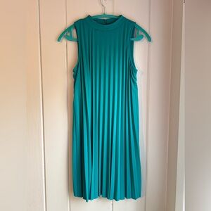 Plenty by Tracy Reese (Anthropologie) Teal Pleated Mini Dress
